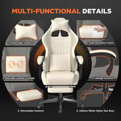 Modern Design Gaming Chair mit Vintage PU Leder und Massage 19&quot;D x 27&quot;W x 50&quot;H