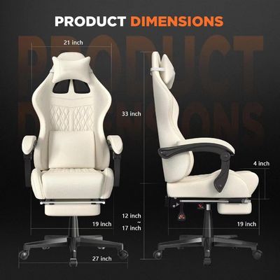 Modern Design Gaming Chair mit Vintage PU Leder und Massage 19&quot;D x 27&quot;W x 50&quot;H