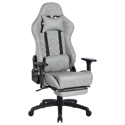 Moderne Design-Gaming-Stuhl mit Fußstütze und 3 Gas-Lift PU-Leder Hochrücken verstellbar
