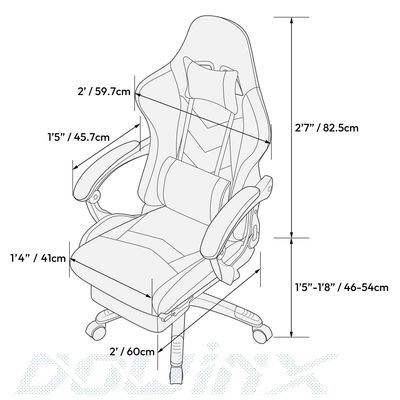 Bürodesk Ergonomischer Spielstuhl mit Fußstütze Leder Postverpackung