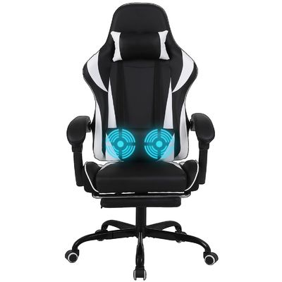 Iron High Back Racing Style Ergonomischer Spielstuhl mit Lendenunterstützung und Fußstütze