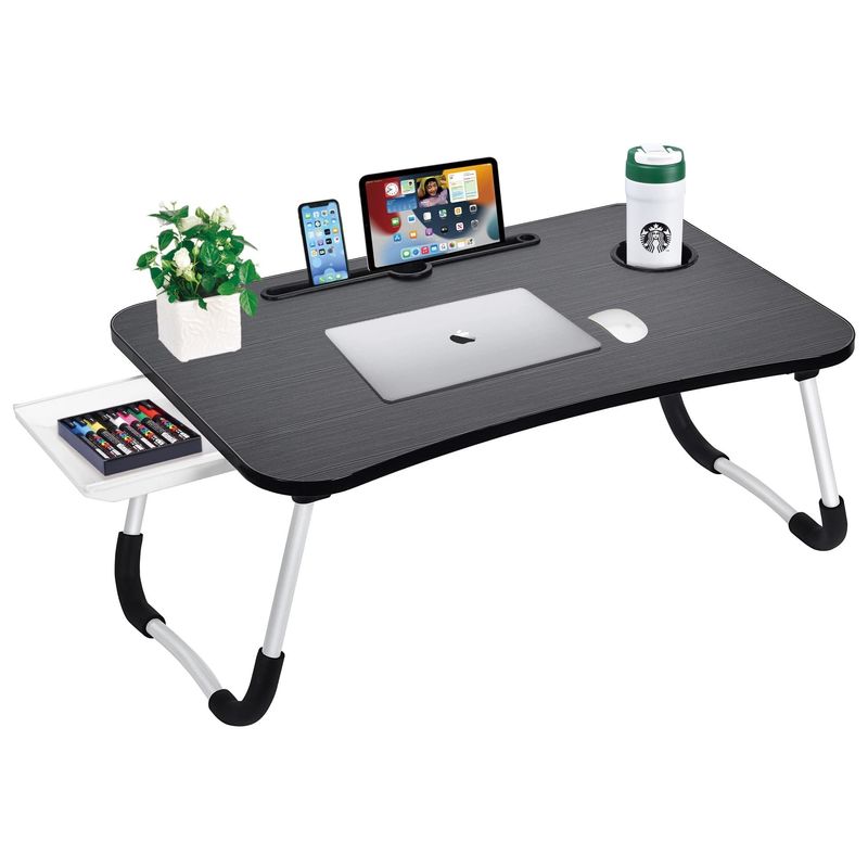 Portable Klappbar Laptop Bett Tisch Schreibtisch Schalter mit Becherhalter 15,7 &quot;D x 23,6&quot; W x 11 &quot;H