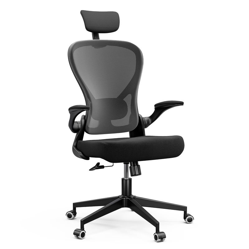 Schwenkbare Funktion und Flip-up Arme Ergonomische Home Office Schreibtischstuhl mit Höhenregelung
