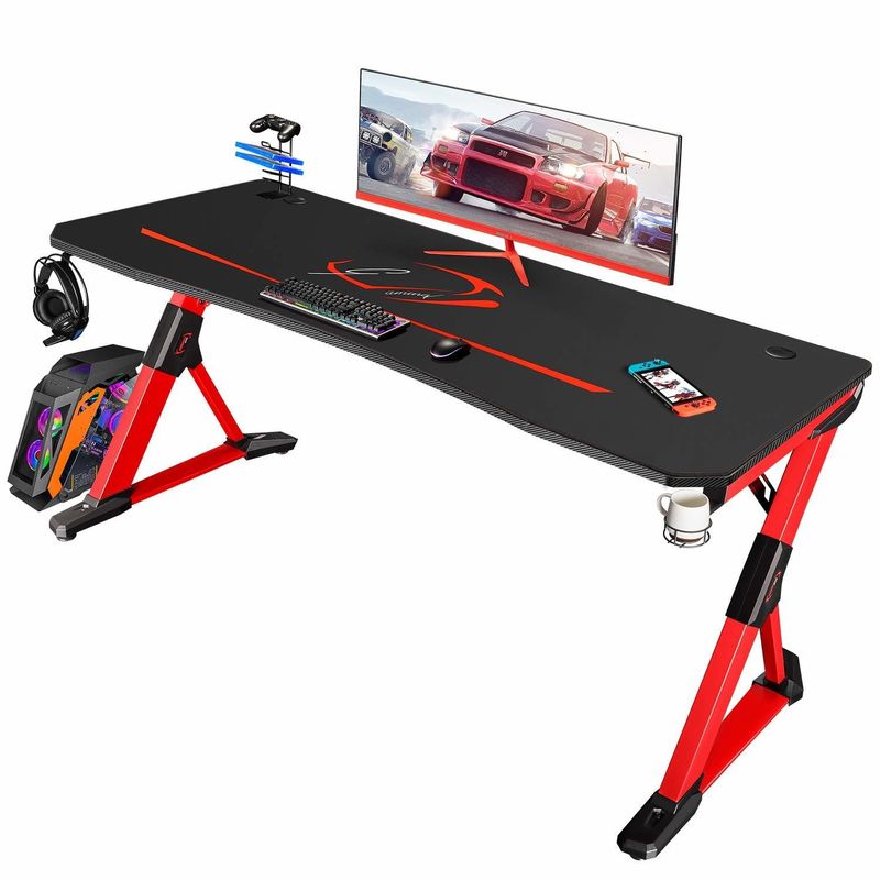 Kunststoffflächen-Z-förmiger Spieltisch mit Griff-Rack-Cuphalter und Kopfhörerhaken