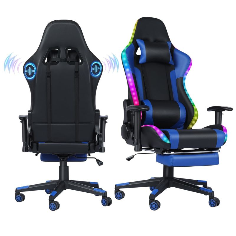 Customized Farbe Leder RGB Gaming Drehstuhl mit LED-Lichtbar und Massage-Funktion