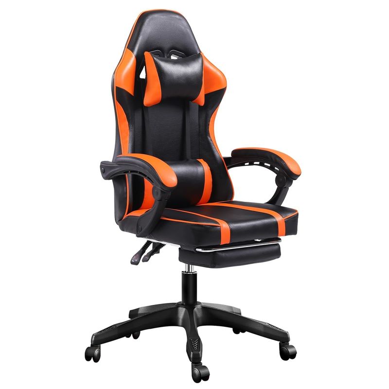 Ergonomischer Spielstuhl mit Fußstütze und höhenverstellbarer Höhe