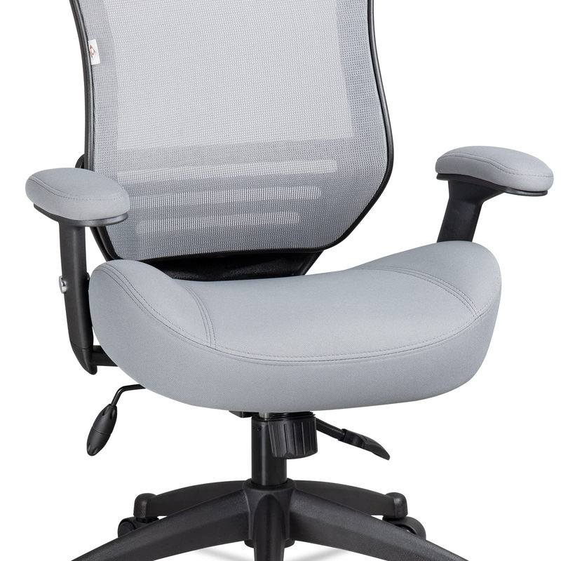 Ergonomischer Büro-Computer-Schreibtisch-Stuhl mit höhenverstellbarer Arm- und Taillenunterstützung Grau