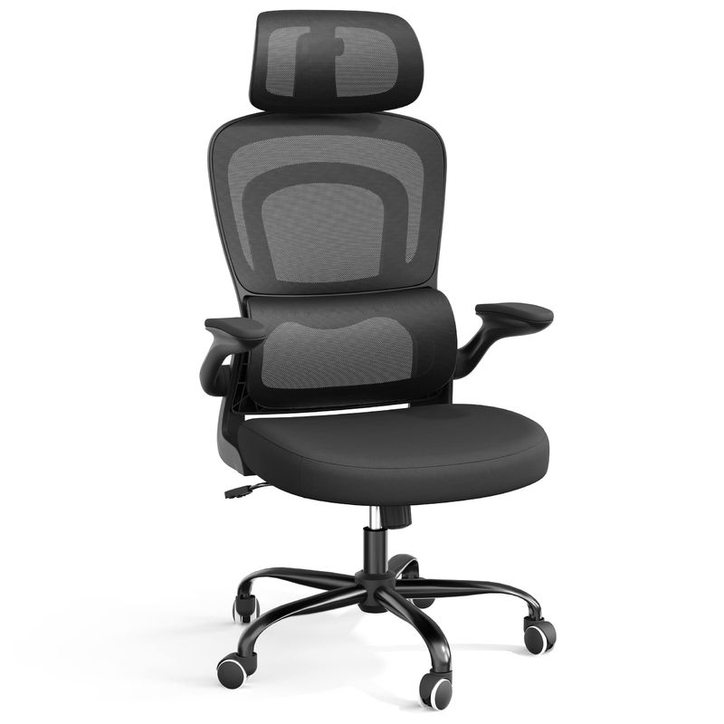 Modernes Design Metall ergonomische Netz Bürostuhl mit Lendenunterstützung und Flip-up-Arme