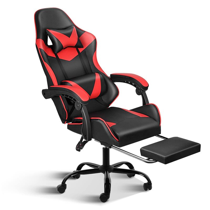 Ergonomischer Spielstuhl mit Fußstütze und Lendenstütze 20&quot;D x 25&quot;W x 46&quot;H/360 Drehbar