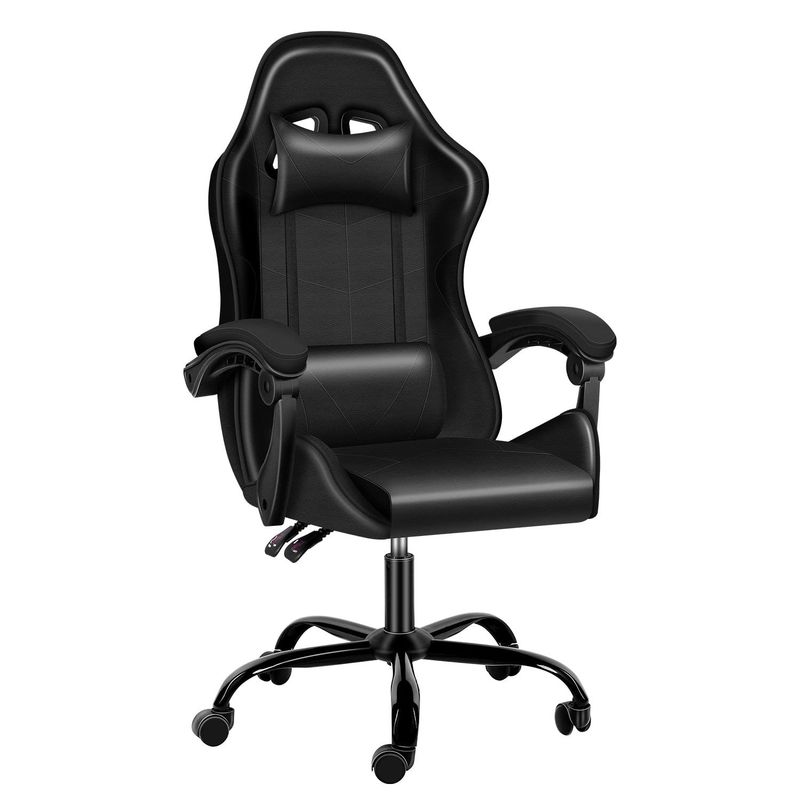 ALINUNU Spielzimmer Computer ergonomischer Videospiele-Stuhl mit Fußstütze und Lendenstütze