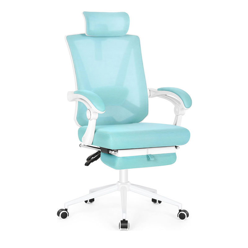 360 Dreh-Hoch-Back-Office-Stuhl mit verstellbarer 2D-Lumbalunterstützung und Fußstütze