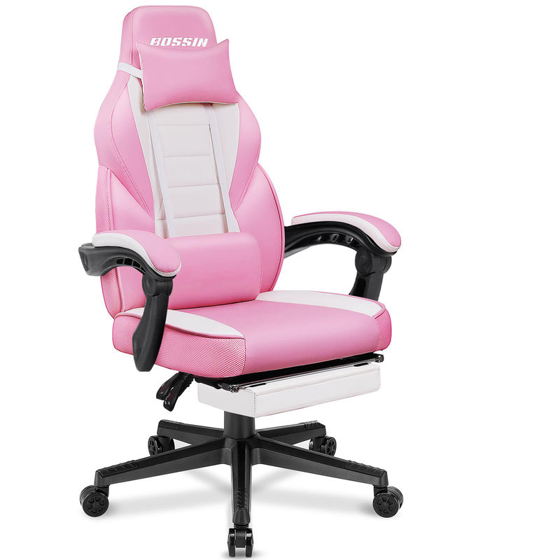 Spielstuhl im Rennstil mit Fußstütze und Kopfstütze 21.7 &quot;D x 27.2&quot;W x 47&quot;H