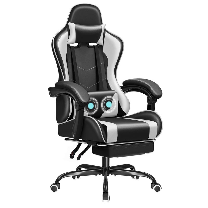 Rennspielstuhl mit Massage Lendenunterstützung und 360 Dreh-Sitz 18,5 &quot;D x 23,61&quot; W x 50,4&quot; H