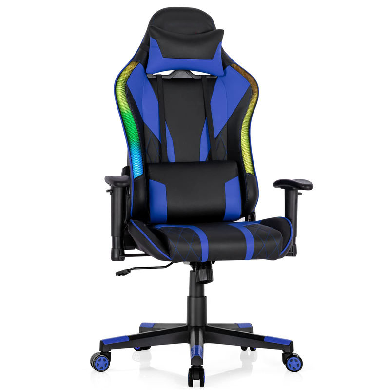 ALINUNU Metall-Aluminium-Rennsport ergonomischer Spielstuhl mit verstellbarer Lendenstütze