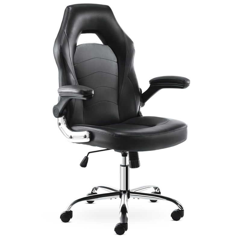 Ergonomischer Spielstuhl aus synthetischem Leder mit Lendenunterstützung
