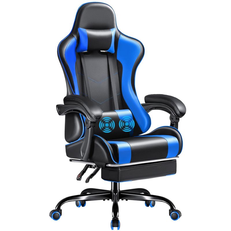 OEM-ODM-Renncomputer-Videospielstuhl mit Fußstütze und Kopfstütze in kundenspezifischer Farbe