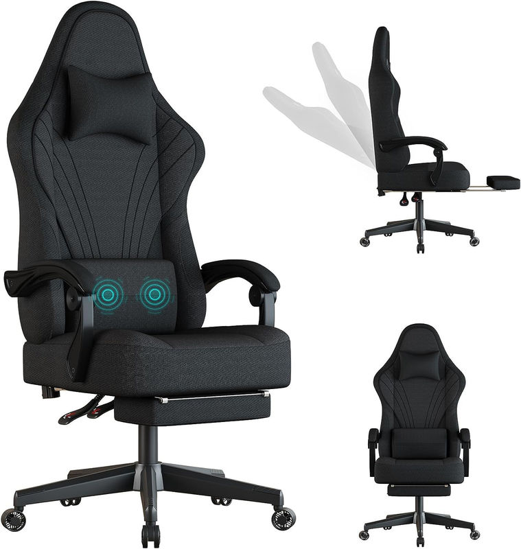 ALINUNU Ergonomischer Computerspielstuhl mit Fußstütze