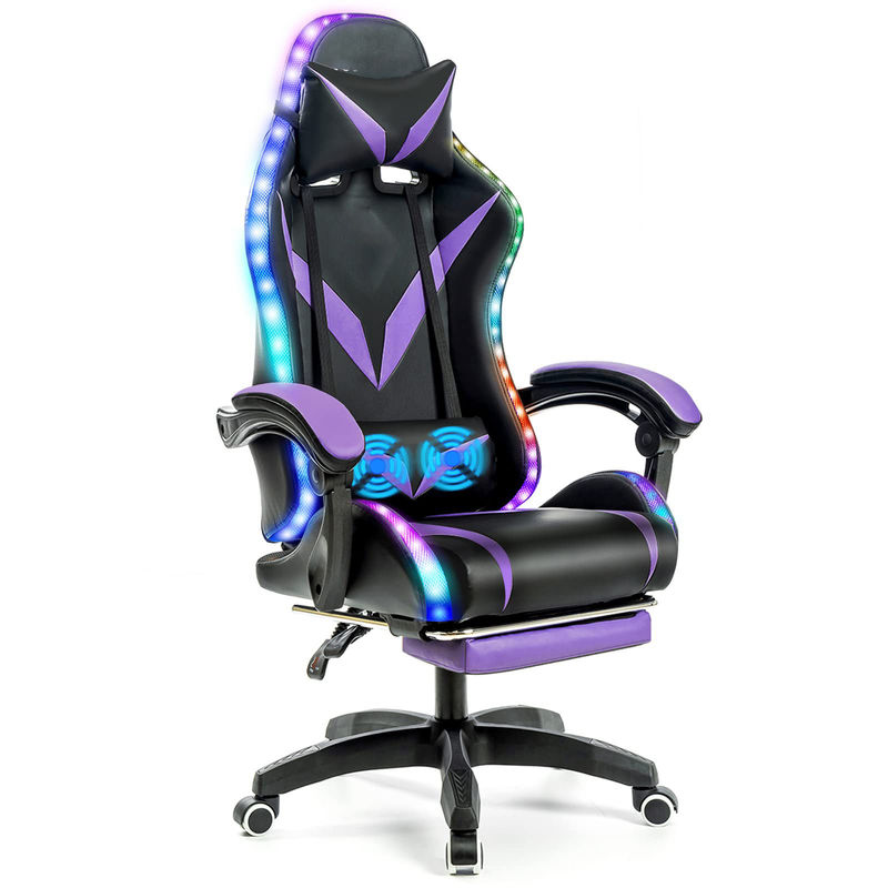 Postverpackung Ergonomischer RGB-Spielstuhl mit Massage und LED-Licht Drehstuhl Stil