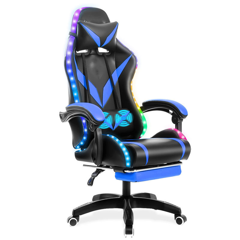 Polyvinylchlorid-Rahmenmaterial RGB-Spielstuhl mit Massage und LED-Licht perfekt