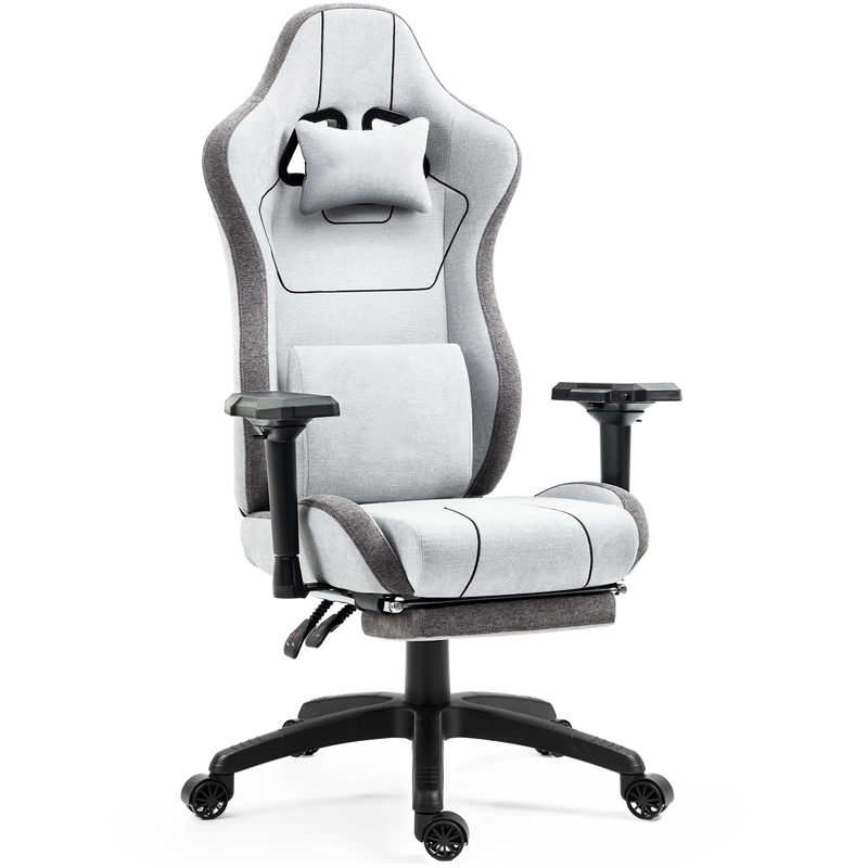 Ergonomischer Spielstuhl mit Massage-Lumbalunterstützung und verstellbarer Höhe