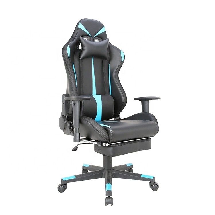 Bereit zum Versand Schwarz und Blau Echtleder Rocker Gaming Chair für Büromöbel