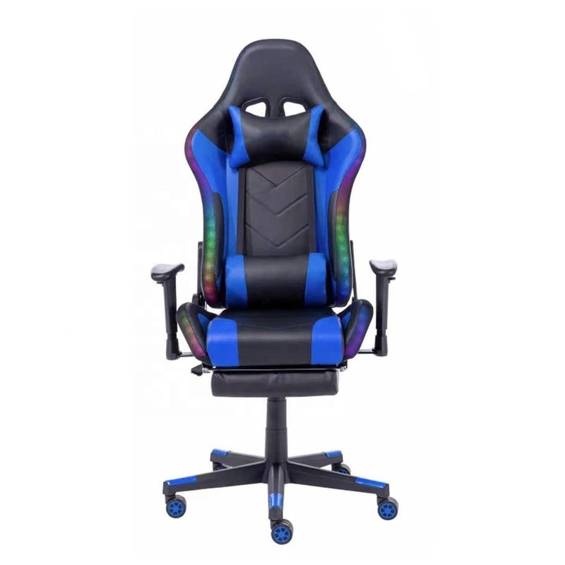 Sitzhöhe 54cm Verstellbare Armlehne Rennsport LED Licht RGB Gaming-Stuhl mit Custom Logo