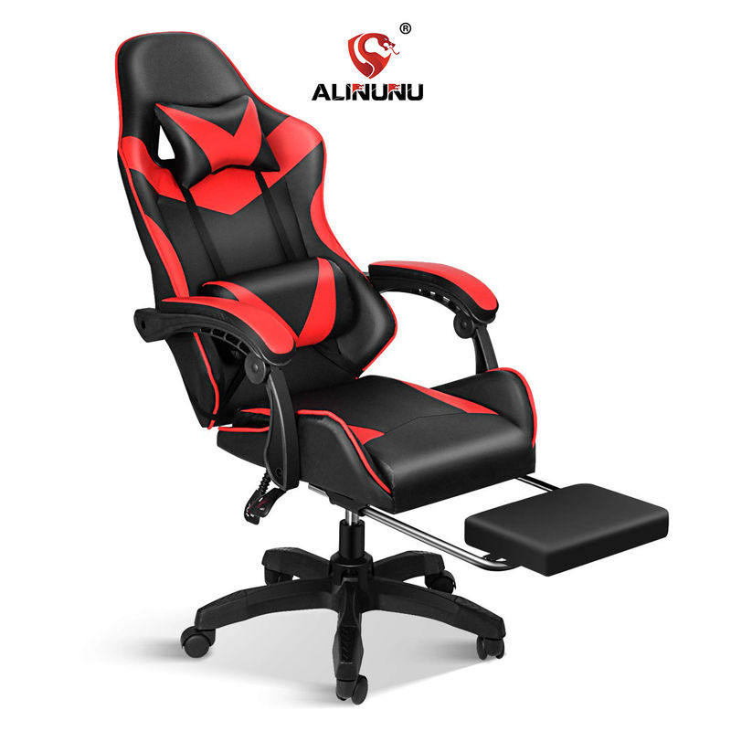 Modern Design Racing PC Computerspielstuhl mit Fußstütze und Kopfstütze