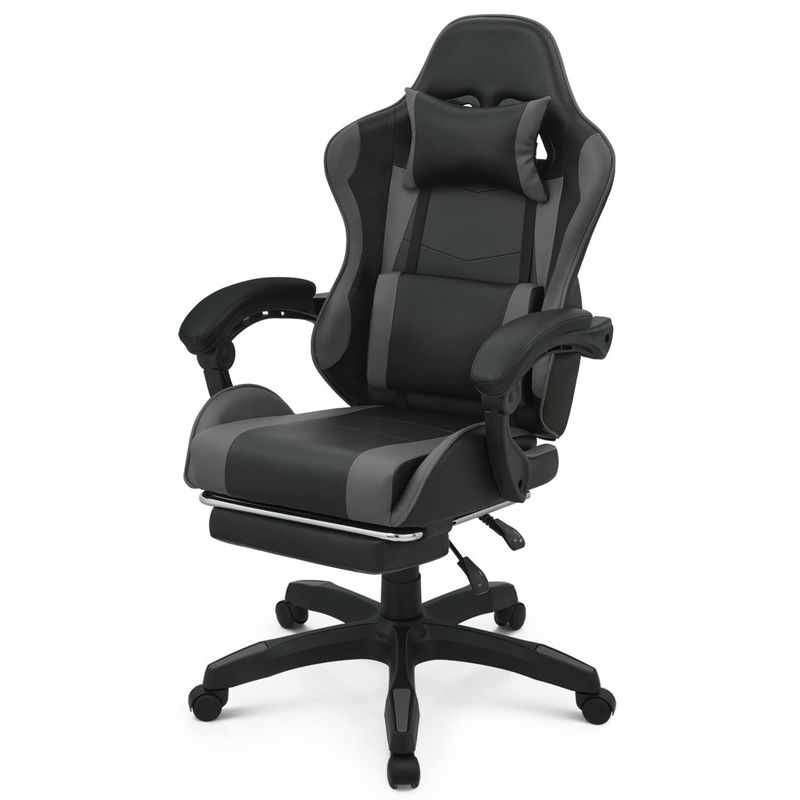 Computer-Office-Gaming-Stuhl in individueller Farbe mit Fußstütze Kopfstütze Lendenstütze