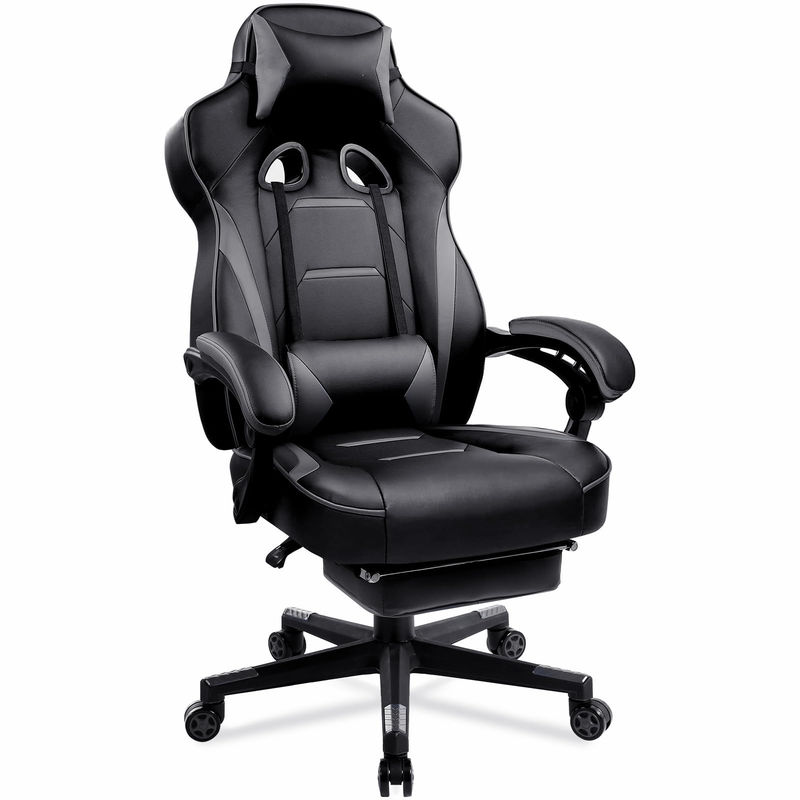 27.16&quot;D x 20.66&quot;W x 47.24&quot;H in ergonomischem Spielstuhl mit Beinlehne und Fußstütze