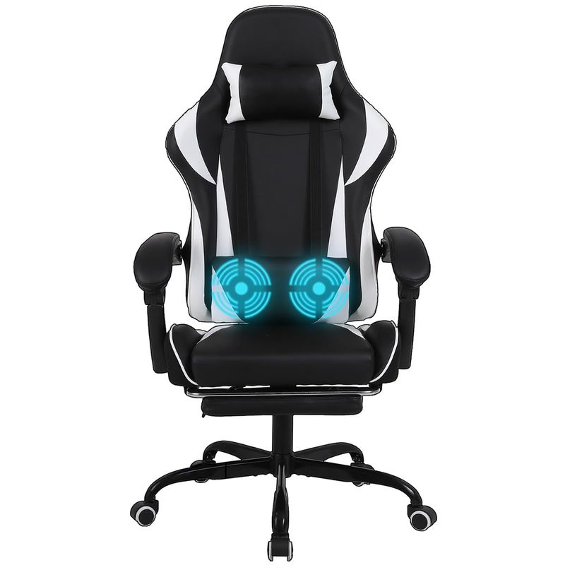 Iron High Back Racing Style Ergonomischer Spielstuhl mit Lendenunterstützung und Fußstütze